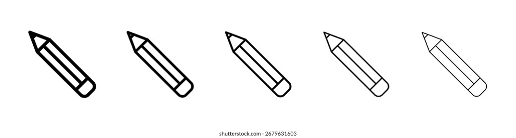 Logotipo do ícone de lápis na coleção de linhas de traçado