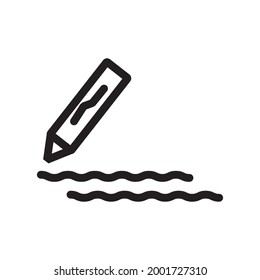 pencil icon or logo vector illustration of isolated sign symbol, vector illustration with high quality black outline.