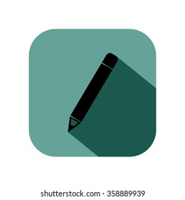 pencil icon with long shadow