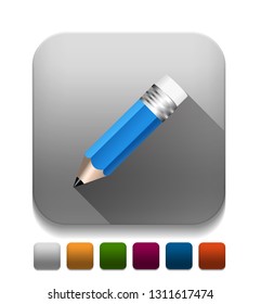 pencil icon With long shadow over app button