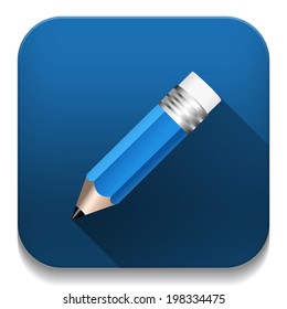 pencil icon With long shadow over app button