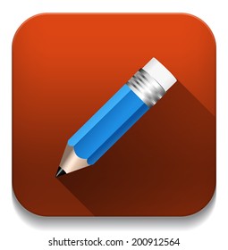 pencil icon With long shadow over app button