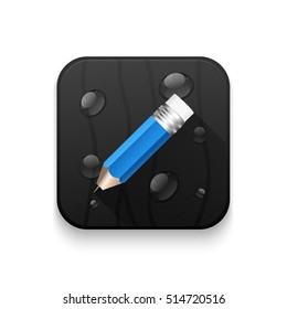 pencil icon With long shadow over app button