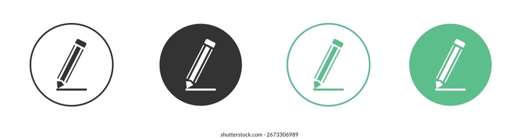 Pencil icon Minimal Flat Line Vector Icon Set.