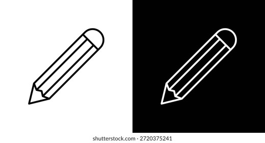 Pencil icon. Minimalist vector design. Editable stroke. EPS10