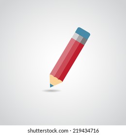 Pencil icon in modern, flat style. Vector art.