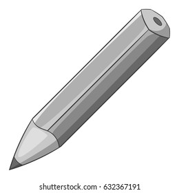 Pencil icon in monochrome style isolated on white background vector illustration