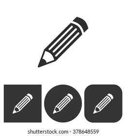 Pencil  icon  on  black and white background. Vector illustration.