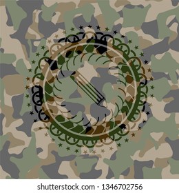 pencil icon on camo texture