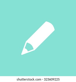 Pencil  icon on green background. Vector illustration.