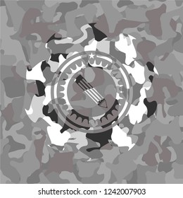 pencil icon on grey camo texture
