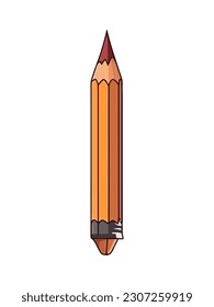 pencil icon on isolated flat background design