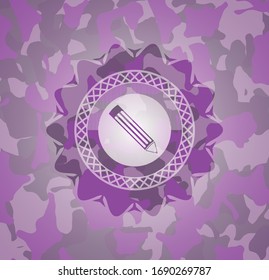 pencil icon on pink camouflage texture
