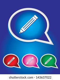 Pencil Icon on The Speech Bubble