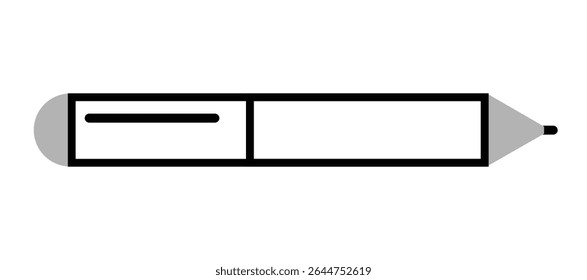 Pencil icon on transparent background, flat line design, vector illustration