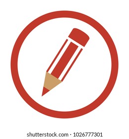 pencil icon on white background. Vector illustration