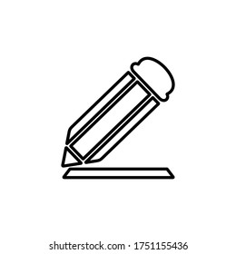 Pencil icon on white background. Edit symbol for web and mobile UI design.