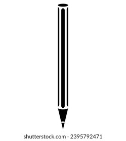 Pencil icon on white background. Pencil silhouette. Flat vector.