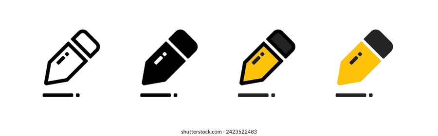 Pencil icon on white background.  Pencil symbol.  pencil, stationery, writing, education and editing.  flat and colored styles.  for web and mobile design.