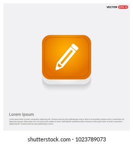 Pencil icon Orange Abstract Web Button