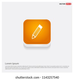 Pencil icon Orange Abstract Web Button - Free vector icon