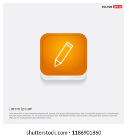 Pencil icon Orange Abstract Web Button - vector icon