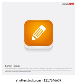 Pencil icon Orange Abstract Web Button - Free vector icon