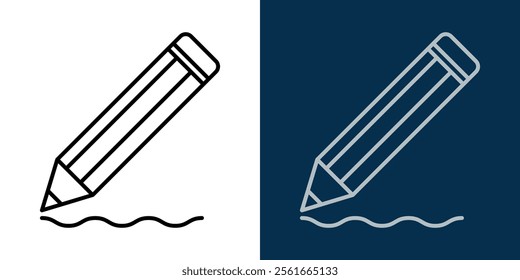 Pencil icon outline. Editable Stroke. Pencil writing. Signature icon. Writing. Icon for editing text.