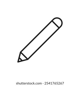 Pencil icon Outline set in black and white color