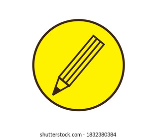 Pencil Icon outline vector illustration logo sign/symbol. Circle. For mobile user interface