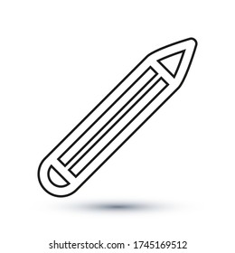 Icono de lápiz, signo de vector de contorno, pictograma de estilo lineal aislado en blanco. Símbolo, ilustración del logotipo. Trazo editable. Ilustración vectorial Eps10.