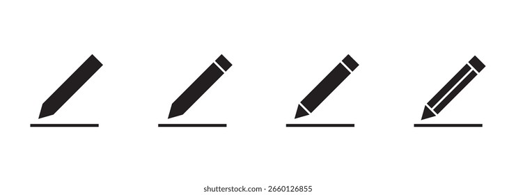 Ícone de lápis perfeito para escrever e temas educativos, editar ícone vetor. Lápis, ícone de gravação símbolo ilustração eps 10