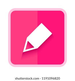 pencil icon with pink color. vector illustration 