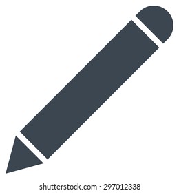 Pencil icon from Primitive Set. This isolated flat symbol is drawn with smooth blue color on a white background, angles are rounded.