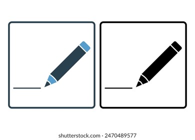 Pencil icon. icon related to edit tool. suitable for web site, app, user interfaces, printable etc. solid icon style. simple vector design editable