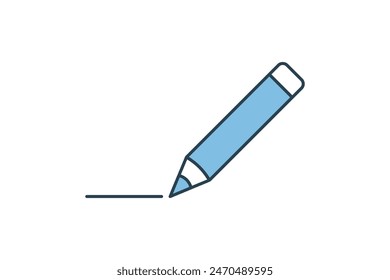 Pencil icon. icon related to edit tool. suitable for web site, app, user interfaces, printable etc. flat line icon style. simple vector design editable