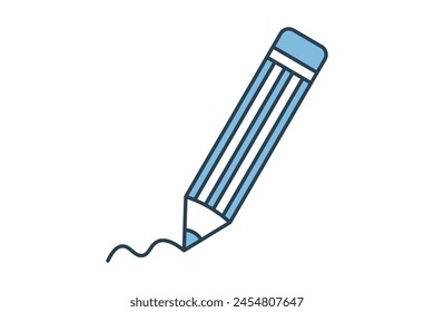 pencil icon. icon related to education and online education. suitable for web site, app, user interfaces, printable etc. flat line icon style. simple vector design editable