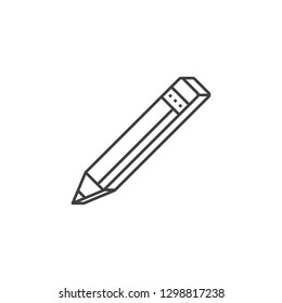 Pencil Icon. Pencil Related Flat Vector Icon. Isolated on White Background. Editable Stroke.