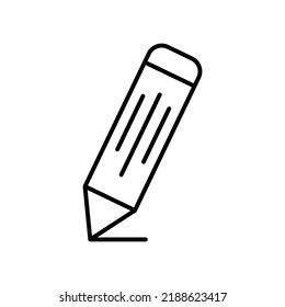 Pencil icon. icon related to write, education. line icon style. Simple design editable