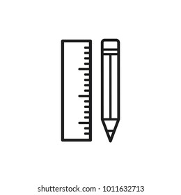 Pencil Icon And Ruler Icon Conception 