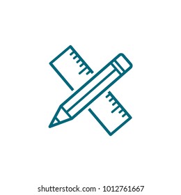 Pencil Icon And Ruler Icon Conception 