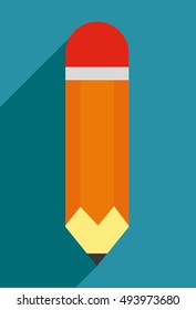 Pencil icon. School supply object and education theme. Colorful design. Vector illustration