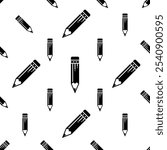 Pencil Icon, Pencil Seamless Pattern, Pigment, Graphite Powder Pencil Vector Art Illustration