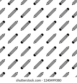 Pencil Icon, Pencil Seamless Pattern Vector Art Illustration