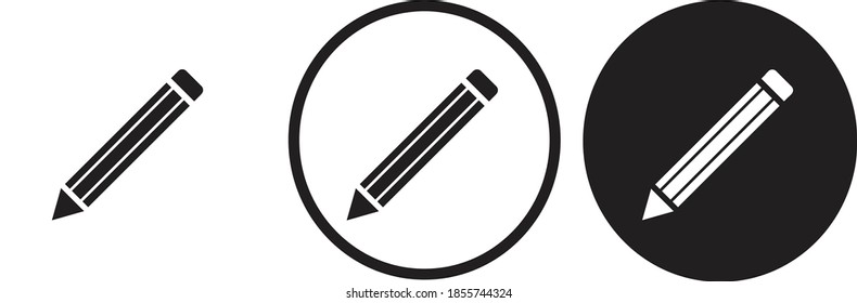 pencil icon set Collection of high quality 
black outline logo for web site design 
and mobile dark mode apps 
Vector illustration on a white background