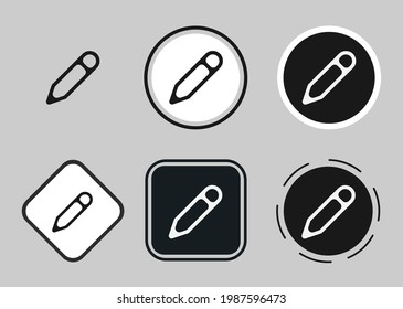 conjunto de iconos de lápiz. Colección de logotipo de esquema negro de alta calidad para diseño de sitios web y aplicaciones de modo oscuro móvil. Ilustración vectorial en fondo blanco