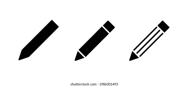 Juego de iconos de lápiz. Editar vector de símbolo