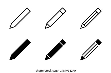 Pencil icon set. Edit sign symbol vector