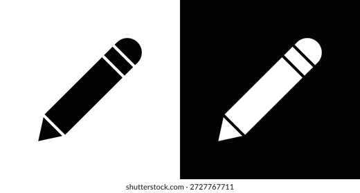 Bleistift-Symbol-Set. flache Symbolsammlung. flache Linie Silhouette Set.