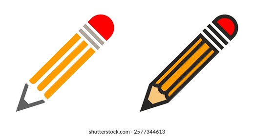 Pencil icon set. flat illustration of vector icon on white background